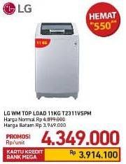 Promo Harga LG T2311VSPM Mesin Cuci Top Loading 11 kg - Carrefour