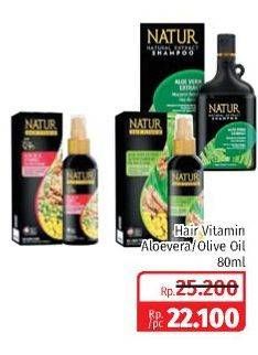 Promo Harga NATUR Hair Vitamin Aloe Vera Provitamin B5, Olive Oil Vit E 80 ml - Lotte Grosir
