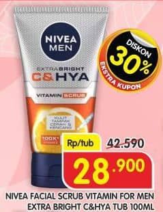 Promo Harga Nivea Men Facial Foam Extra Bright CHYA Vitamin Scrub 100 ml - Superindo