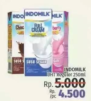 Promo Harga INDOMILK Susu UHT 250 ml - LotteMart