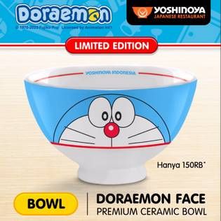 Promo Harga Doraemon Face Premium Ceramic Bowl  - Yoshinoya