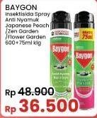 Promo Harga Baygon Insektisida Spray Japanese Peach, Zen Garden, Flower Garden 600 ml - Indomaret