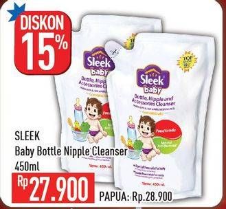 Promo Harga SLEEK Baby Bottle, Nipple and Accessories Cleanser 450 ml - Hypermart