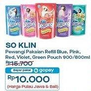 Promo Harga So Klin Pewangi Comfort Blue, Romantic Pink, Energetic Red, Exotic Purple, Hijab Refreshing Green 800 ml - Indomaret