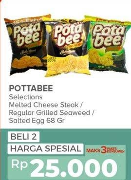 Promo Harga Potabee Snack Potato Chips Grilled Seaweed, Salted Egg 68 gr - Yogya