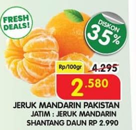 Promo Harga Jeruk Mandarin Pakistan per 100 gr - Superindo