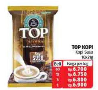 Promo Harga Top Coffee Kopi per 10 sachet 31 gr - Lotte Grosir
