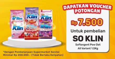 Promo Harga So Klin Softergent All Variants 1500 gr - Yogya