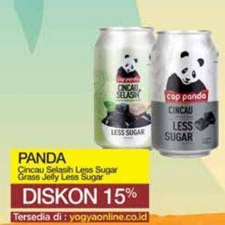 Promo Harga Cap Panda Minuman Kesehatan Cincau Less Sugar, Cincau Selasih Less Sugar 310 ml - Yogya