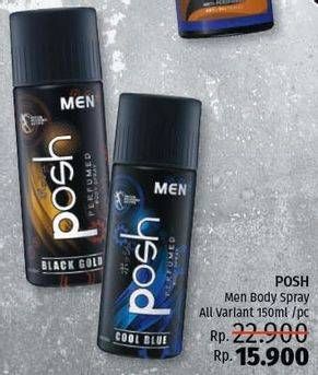Promo Harga POSH Men Perfumed Body Spray All Variants 150 ml - LotteMart