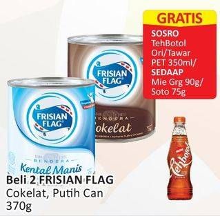 Promo Harga FRISIAN FLAG Susu Kental Manis Cokelat, Putih 370 gr - Alfamart