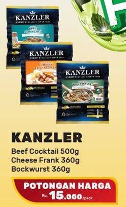 Promo Harga Kanzler Beef Cocktail/ Cheese Frank/ Bockwurst  - Yogya