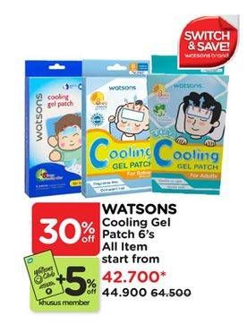 Promo Harga Watsons Cooling Gel Patch All Variants 6 pcs - Watsons
