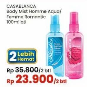 Promo Harga Casablanca Body Mist Aqua, Romantic 100 ml - Indomaret