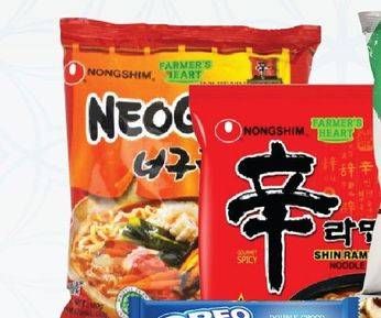 Promo Harga Nongshim Noodle Neoguri Udon, Shin Ramyun Spicy Mushroom, Shin Ramyun Shrimp Flavor 120 gr - Hypermart
