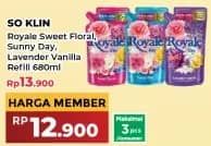 Promo Harga So Klin Royale Parfum Collection Sweet Floral, Sunny Day, Lavender Vanilla 680 ml - Yogya