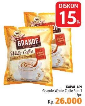 Promo Harga Kapal Api Grande White Coffee 3 In 1  - LotteMart