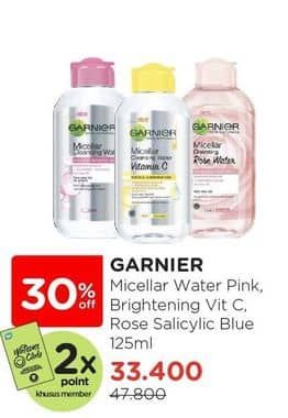 Promo Harga Garnier Micellar Water Pink, Vitamin C, Rose, Salicylic BHA 125 ml - Watsons