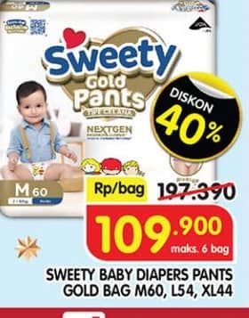 Promo Harga Sweety Gold Pants XL44, M60, L54 44 pcs - Superindo