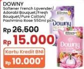 Promo Harga Downy Premium Parfum French Lavender, Adorable Bouquet, Fresh Bouquet, Pure Cotton Love, Pashmina Rose 550 ml - Indomaret