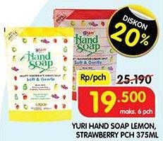 Promo Harga Yuri Hand Soap Lemon, Strawberry 375 ml - Superindo