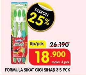 Promo Harga Formula Sikat Gigi SiHab Extra Soft 3 pcs - Superindo