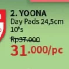 Promo Harga Yoona Pembalut Organik Day 24.5 Cm 10 pcs - Guardian