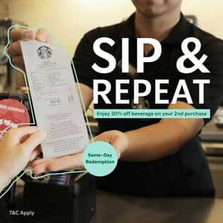 Promo Harga Sip & Repeat  - Starbucks
