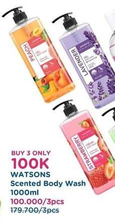 Promo Harga WATSONS Scented Body Wash All Variants per 3 botol 1 ltr - Watsons