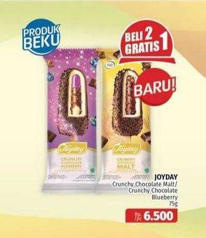Promo Harga JOYDAY Ice Cream Stick Crunchy Chocolate Malt, Crunchy Chocolate Blueberry 75 gr - Lotte Grosir