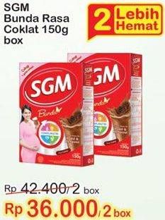 Promo Harga SGM Bunda Susu Ibu Hamil & Menyusui Cokelat per 2 box 150 gr - Indomaret