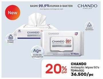 Promo Harga CHANDO Sterilization Wipes Tisu Basah Steril 50 pcs - Guardian