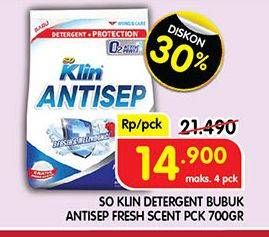 Promo Harga So Klin Antisep Detergent Fresh Scent 700 gr - Superindo