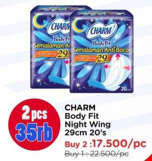 Promo Harga Charm Body Fit Night Wing 29cm 20 pcs - Watsons