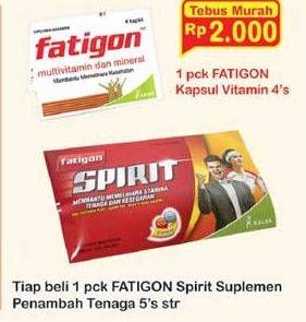 Promo Harga FATIGON Spirit Suplemen Penambah Tenaga 5 pcs - Indomaret