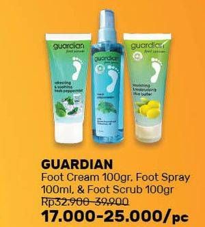 Promo Harga GUARDIAN Foot Cream/ Foot Spray/ Foot Scrub 100 mL  - Guardian