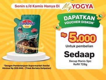 Promo Harga Sedaap Kecap Manis Kedelai Hitam Special 725 ml - Yogya