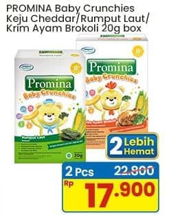 Promo Harga Promina 8+ Baby Crunchies Keju, Krim Ayam Brokoli, Seaweed 20 gr - Indomaret