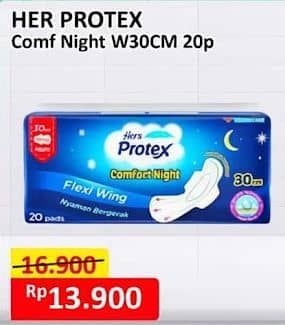 Promo Harga Hers Protex Comfort Night Wing 30cm 20 pcs - Alfamart