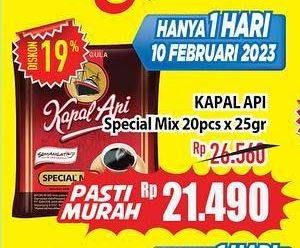 Promo Harga Kapal Api Kopi Bubuk Special Mix per 20 sachet 24 gr - Hypermart
