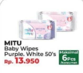 Promo Harga MITU Baby Wipes Playful Fressia Purple, White Calendula 50 pcs - Yogya