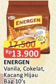 Promo Harga ENERGEN Cereal Instant Chocolate, Kacang Hijau, Vanilla per 10 sachet 30 gr - Alfamart