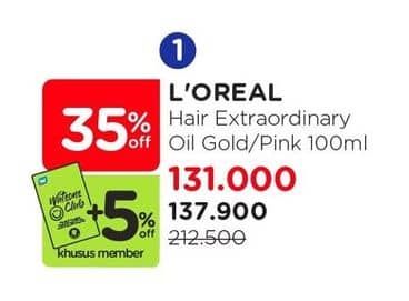 Promo Harga Loreal Elseve Extraordinary Oil Gold, Pink 100 ml - Watsons