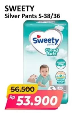 Promo Harga Sweety Silver Pants S38, S36 36 pcs - Alfamart