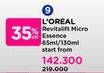 Promo Harga Loreal Dex Revitalift Crystal Micro Essence 65 ml - Watsons