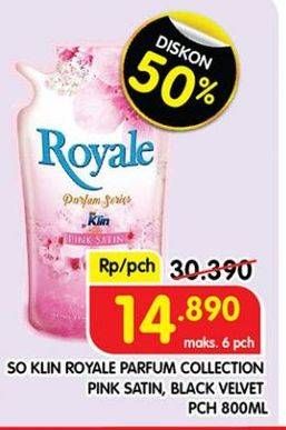 Promo Harga SO KLIN Royale Parfum Collection Pink Satin, Black Velvet 800 ml - Superindo