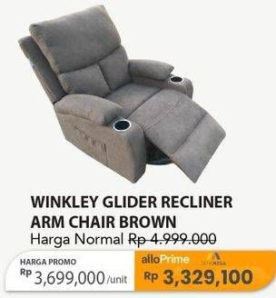 Promo Harga Trans Living Winkley Glider Recliner Arm Chair Brown  - Carrefour
