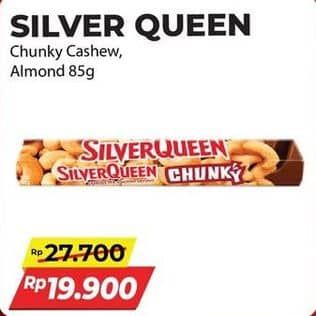 Promo Harga Silver Queen Chunky Bar Cashew, Almonds 95 gr - Alfamidi