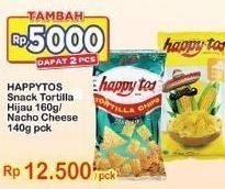 Promo Harga HAPPY TOS Tortilla Chips Hijau, Nacho Cheese 140 gr - Indomaret