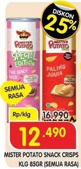 Promo Harga MISTER POTATO Snack Crisps All Variants 85 gr - Superindo
